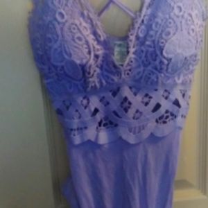 Purple lace body suit